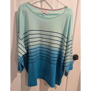 isaac mizrahi Woman's 3X Blue Green Shirt NWT